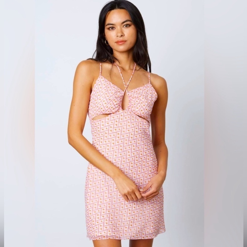 Cotton candy la cut out mini dress